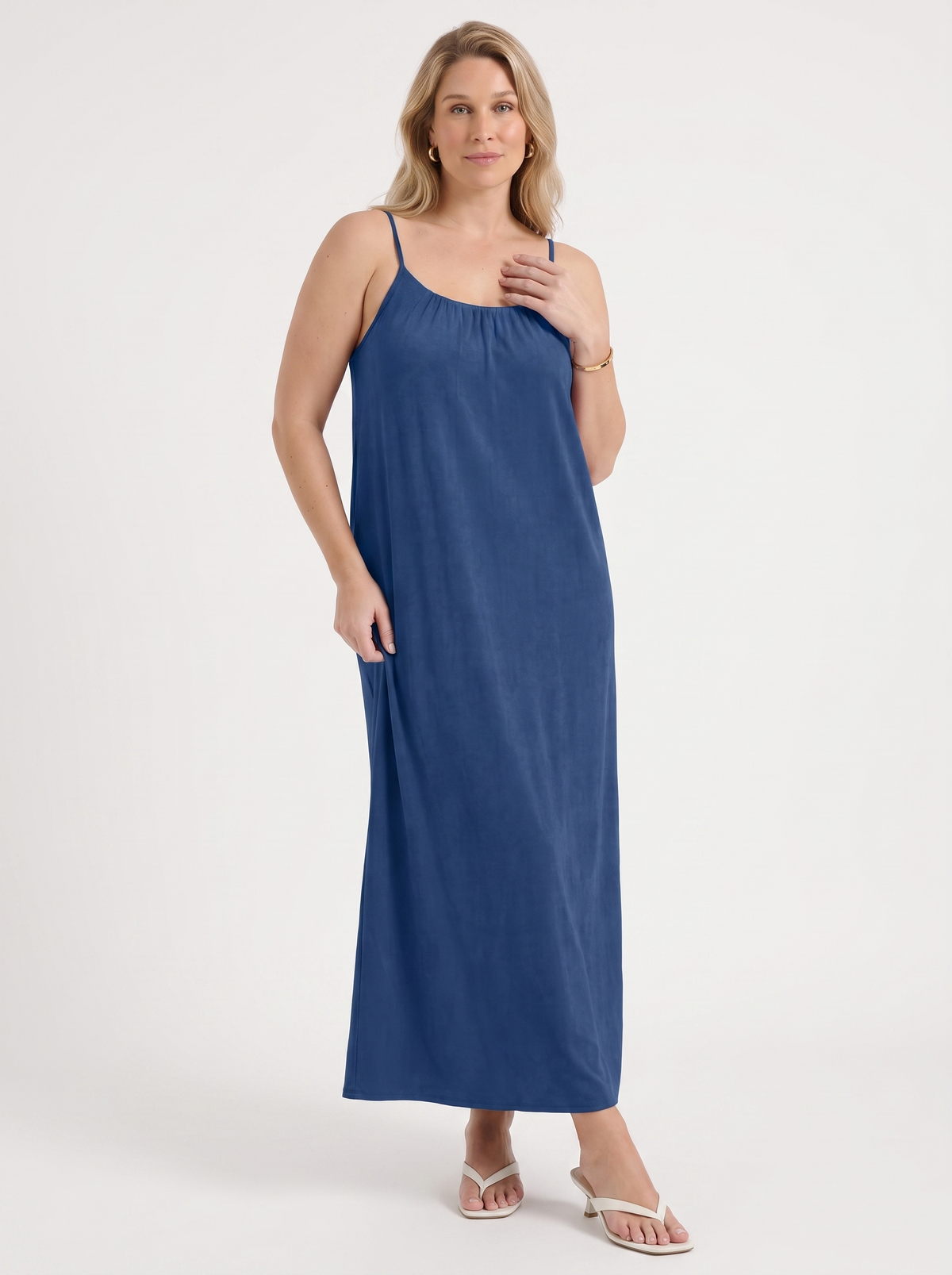 Darcy Ruched Neck Loose Maxi Dress