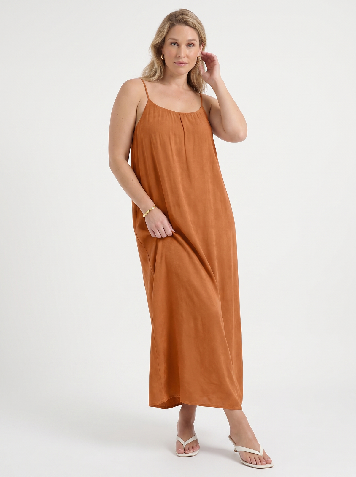 Darcy Ruched Neck Loose Maxi Dress