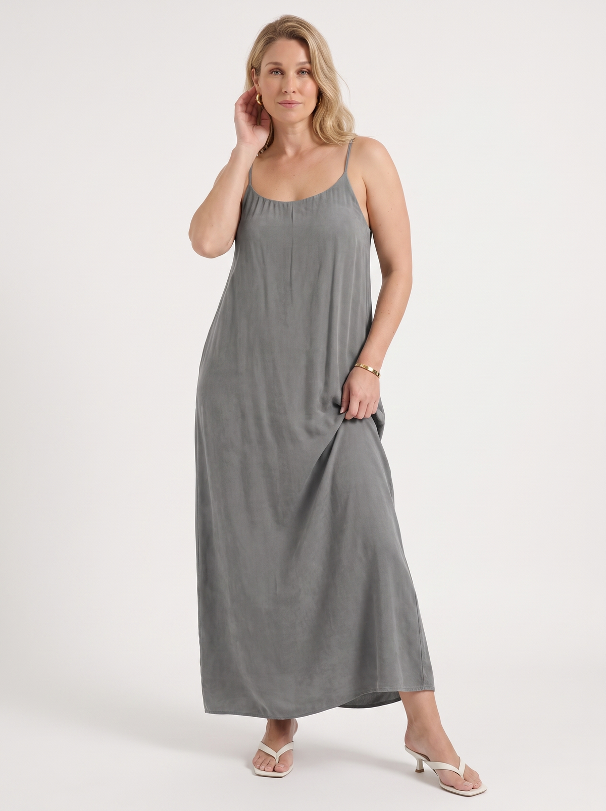 Darcy Ruched Neck Loose Maxi Dress