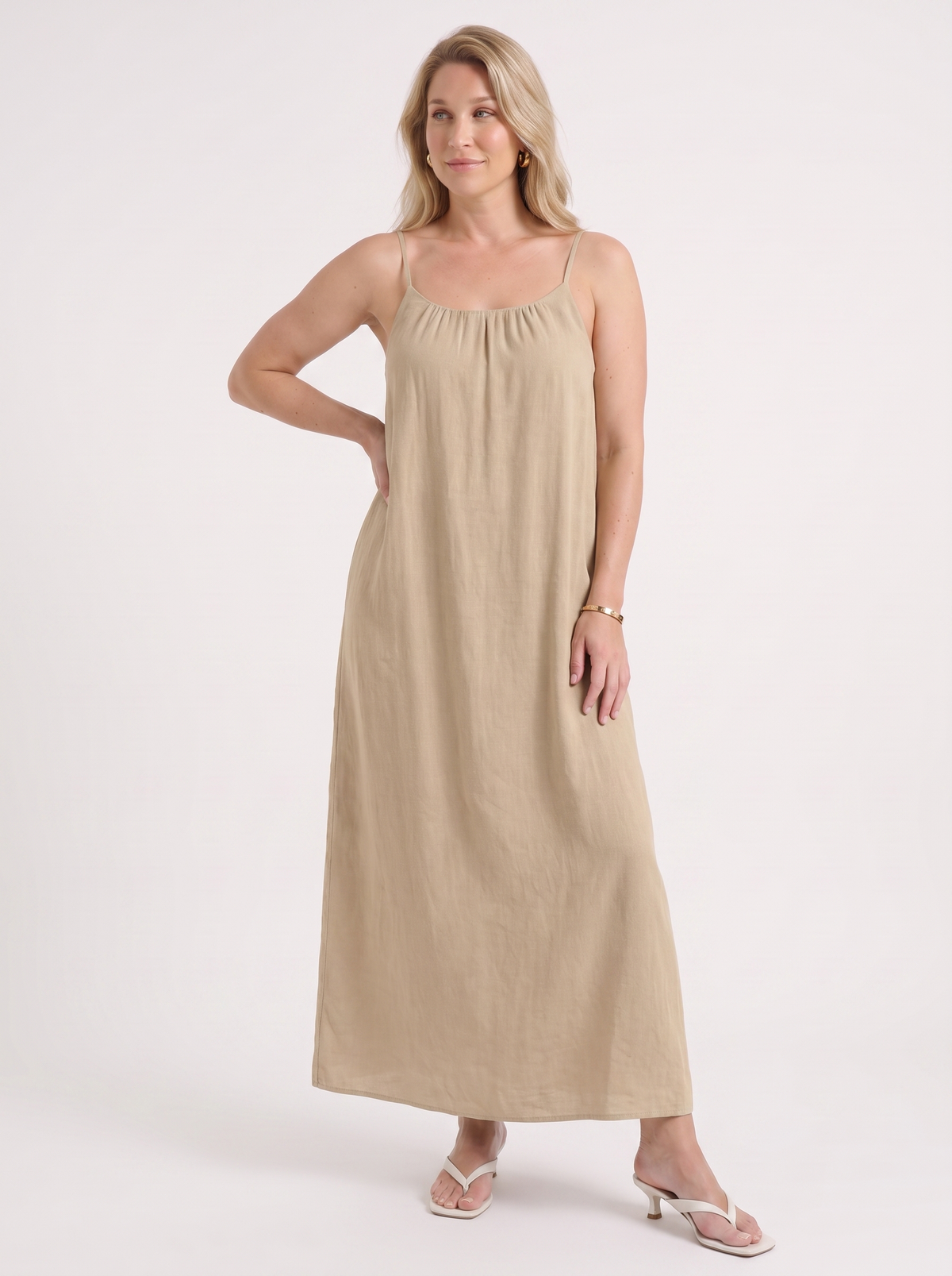 Darcy Ruched Neck Loose Maxi Dress