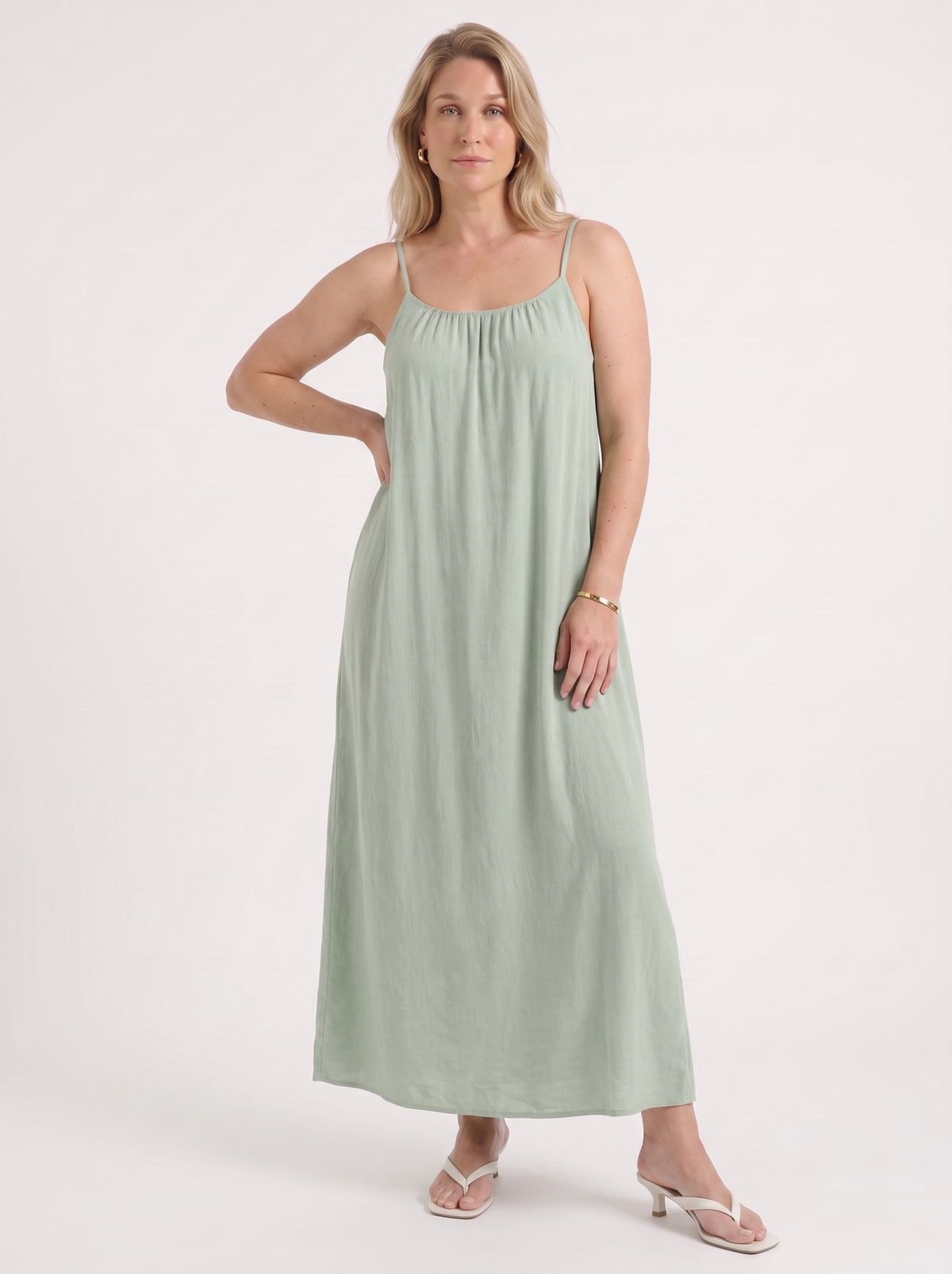 Darcy Ruched Neck Loose Maxi Dress