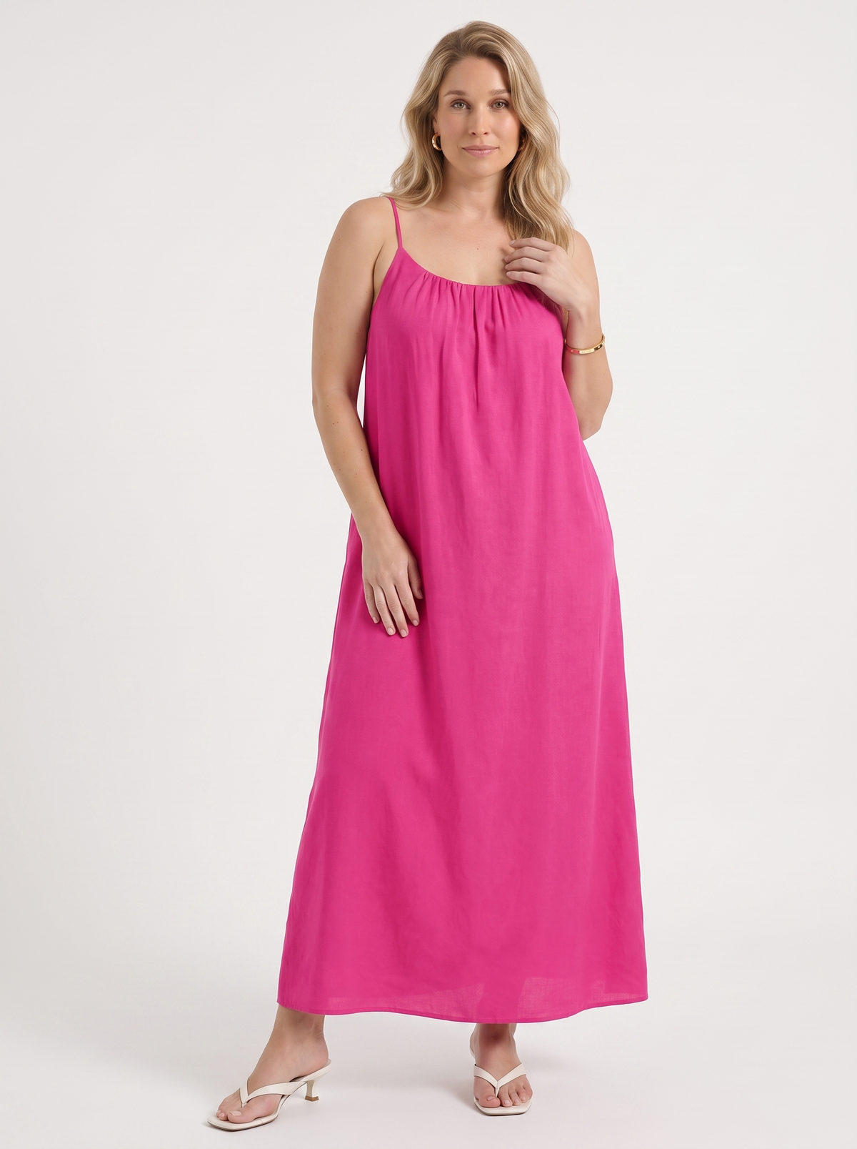 Darcy Ruched Neck Loose Maxi Dress