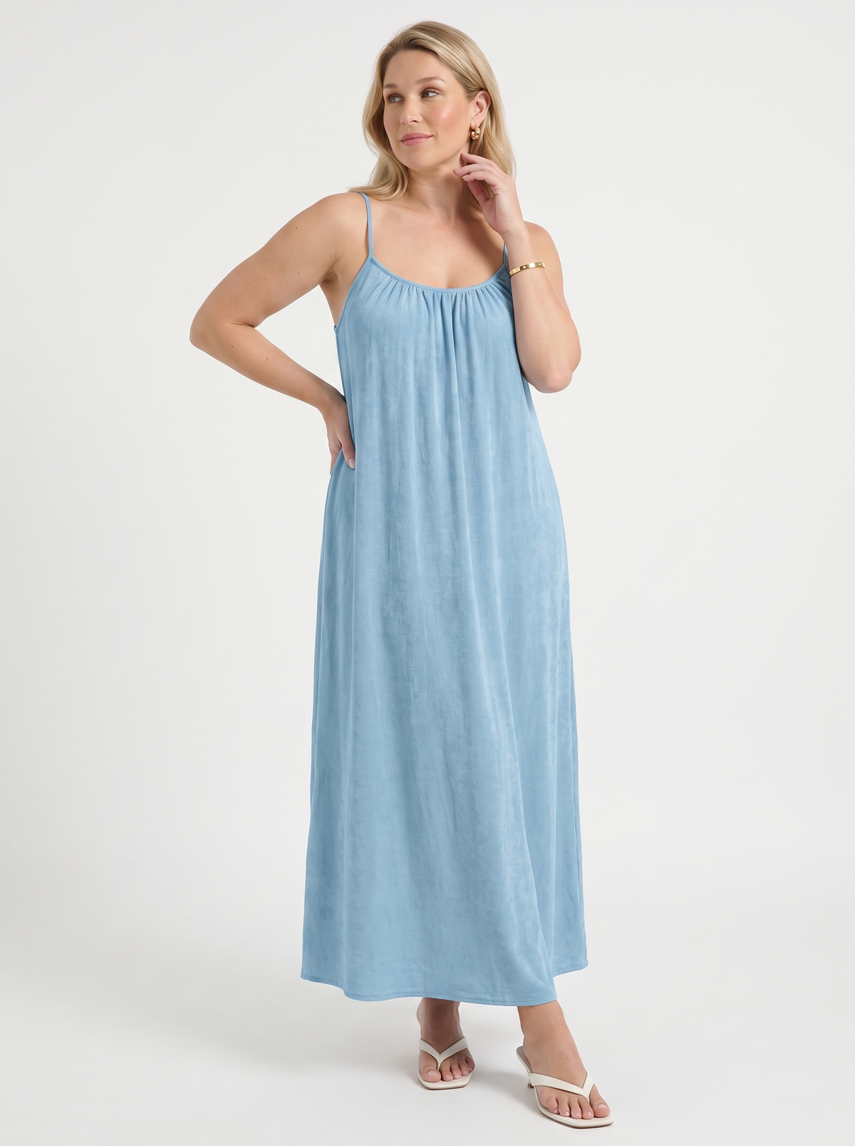 Darcy Ruched Neck Loose Maxi Dress