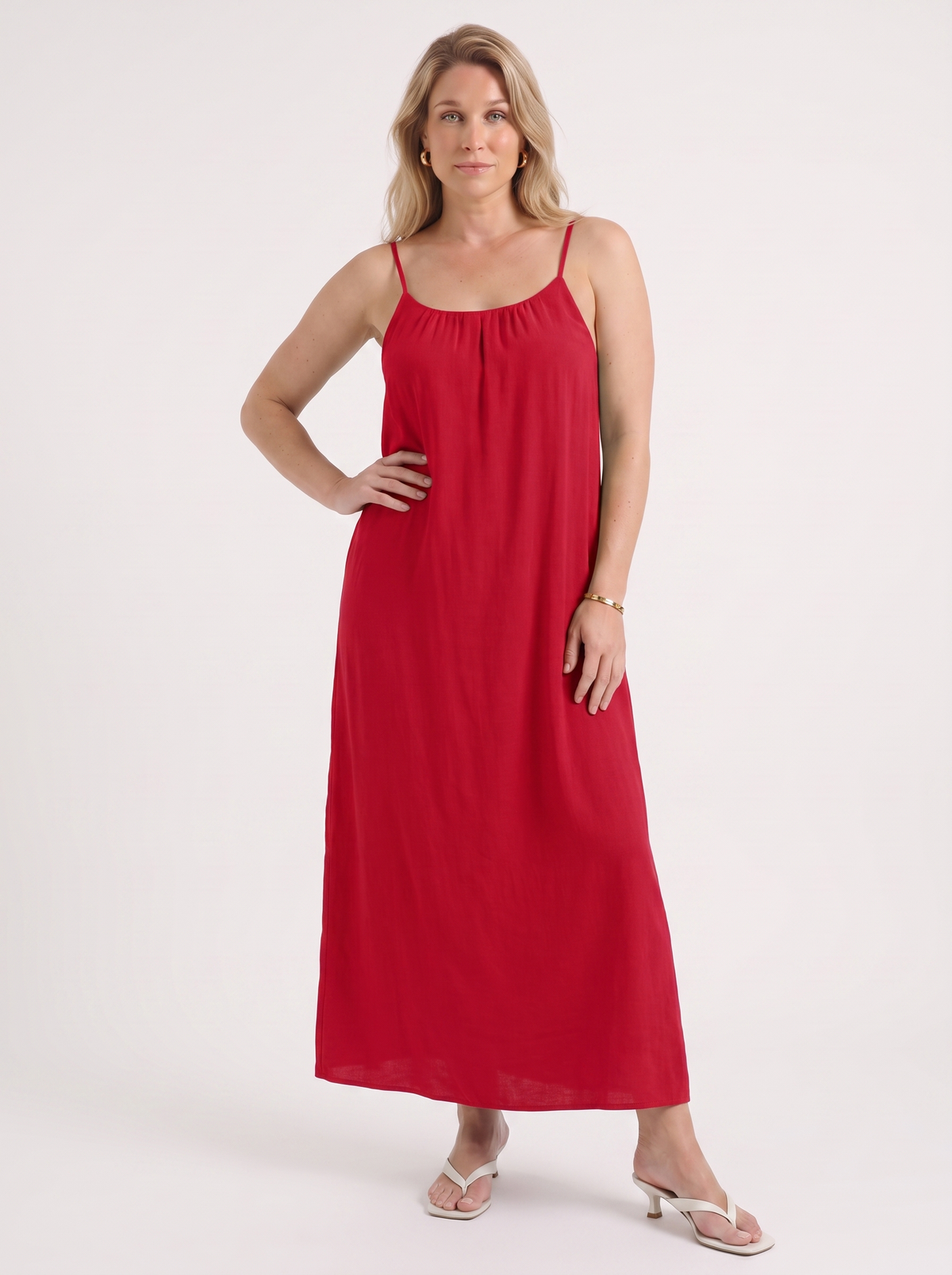 Darcy Ruched Neck Loose Maxi Dress