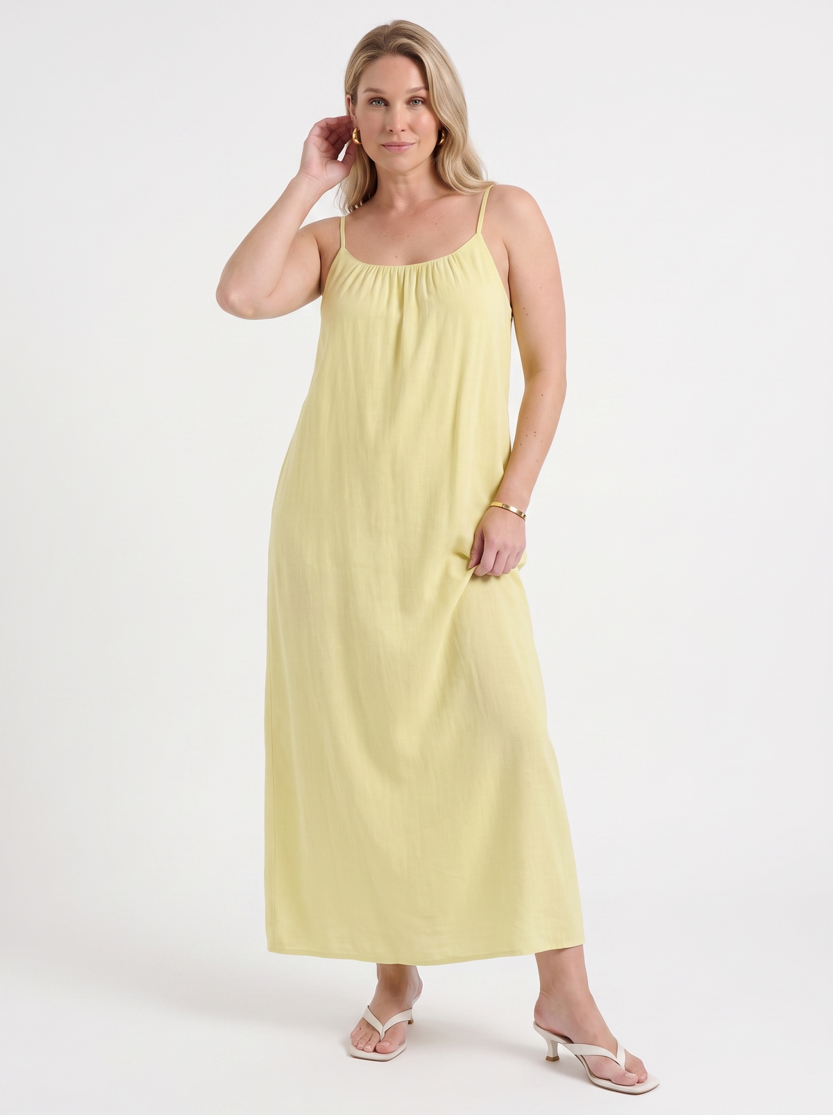 Darcy Ruched Neck Loose Maxi Dress