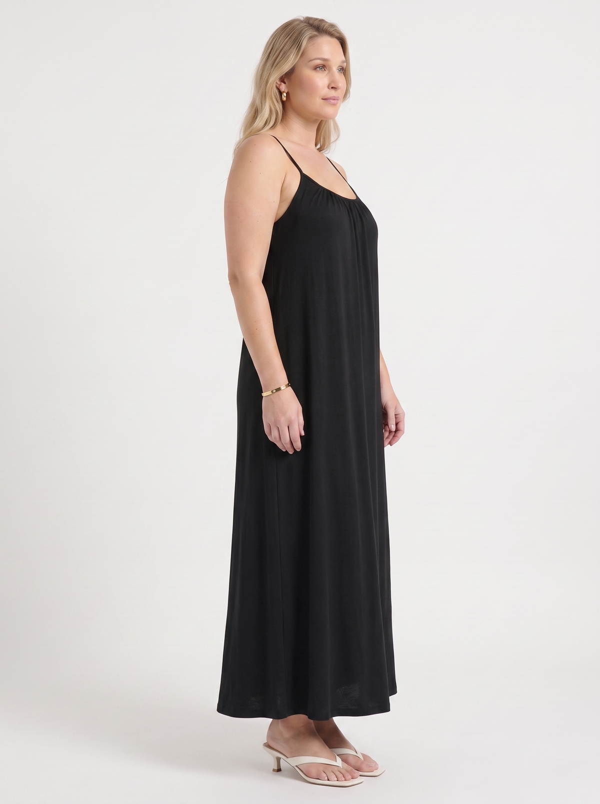 Darcy Ruched Neck Loose Maxi Dress