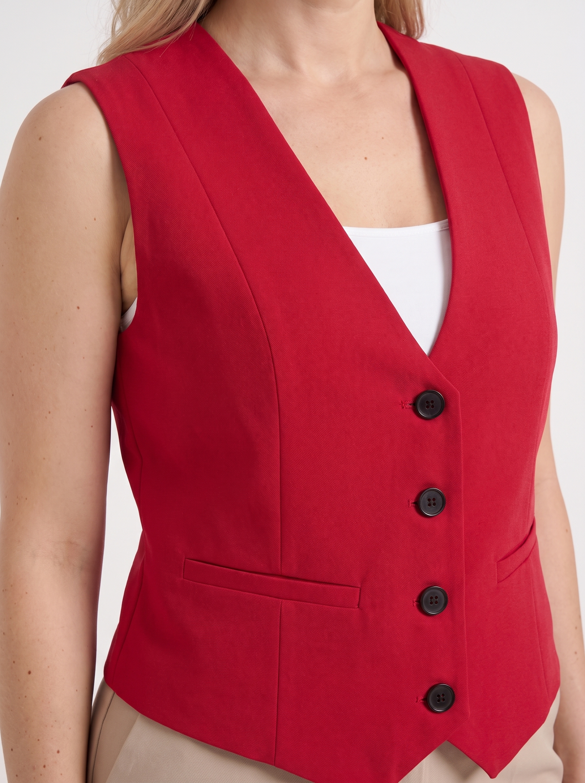 Harmonia Plaid Check V Neck Vest