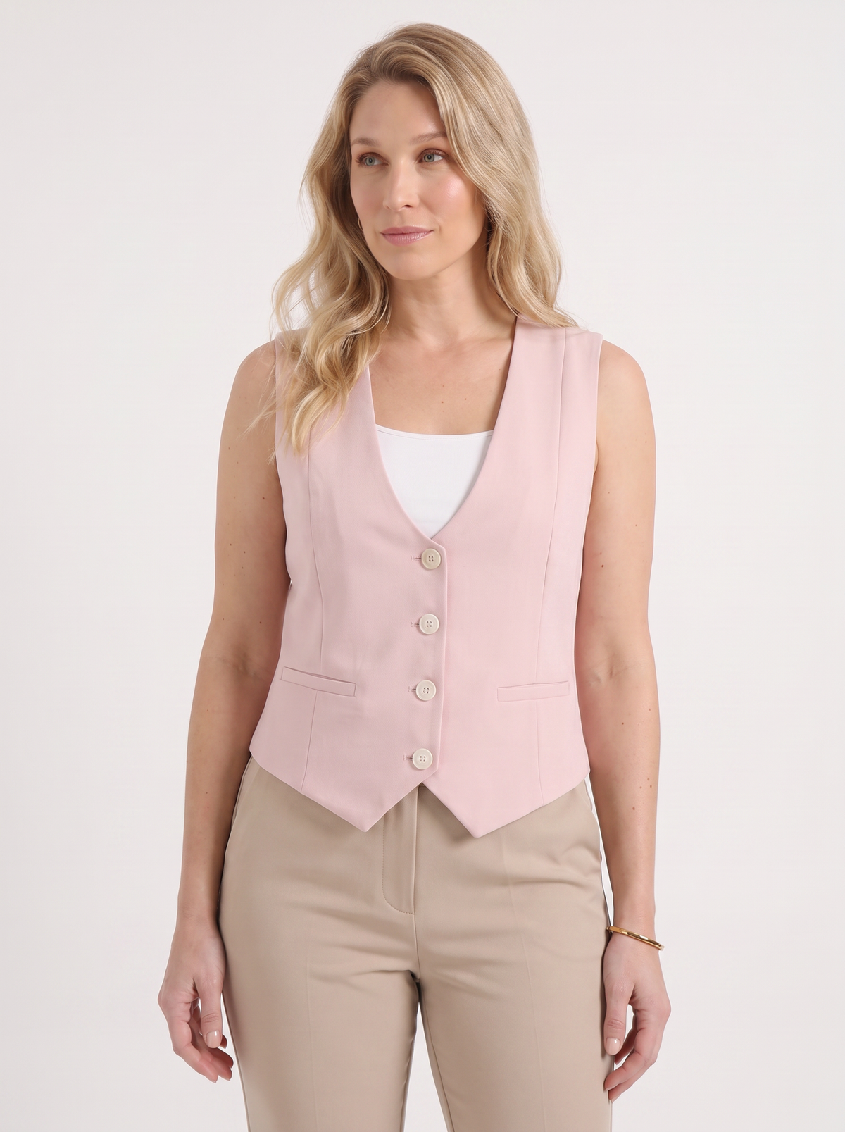 Harmonia Plaid Check V Neck Vest