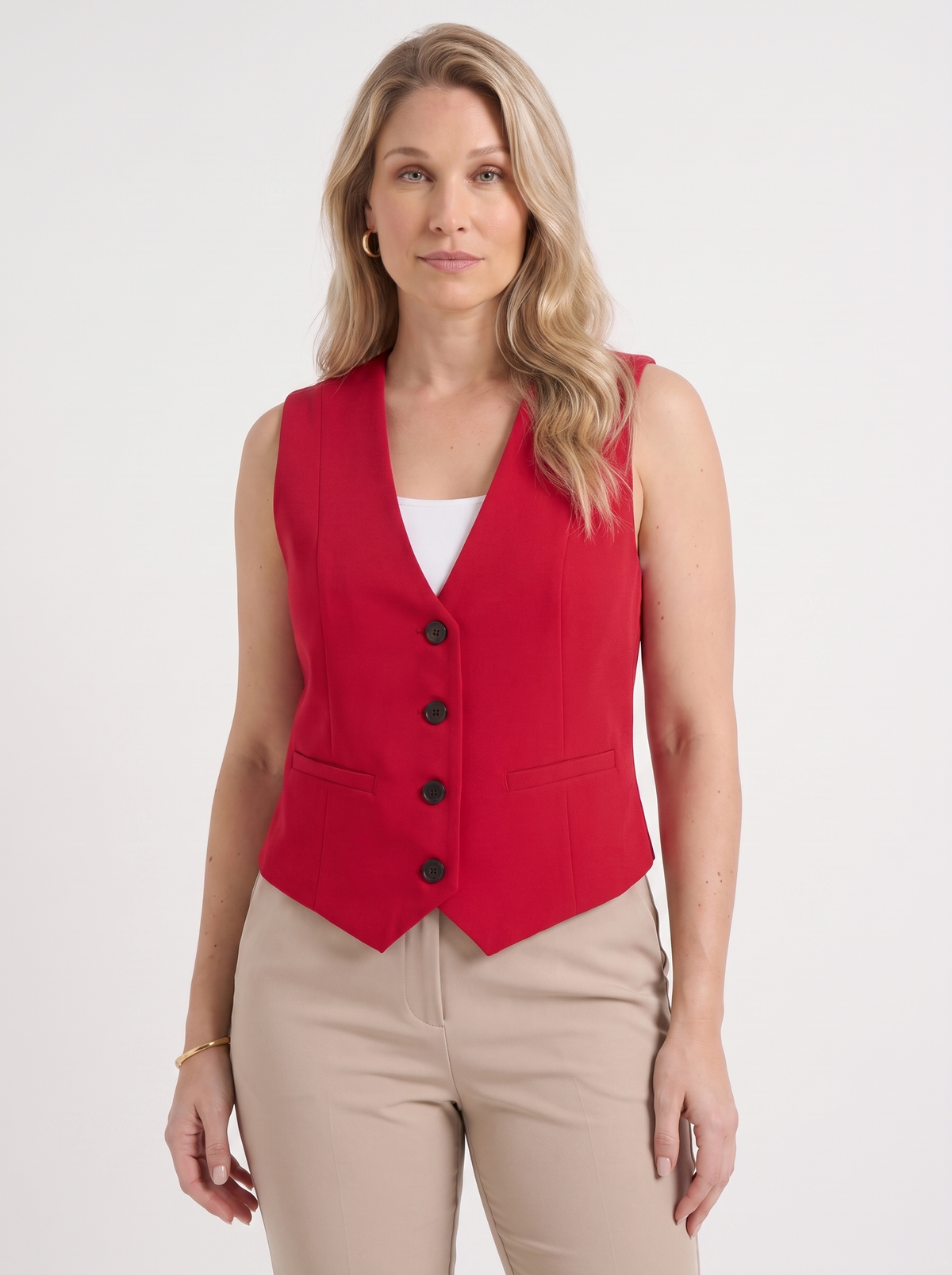 Harmonia Plaid Check V Neck Vest