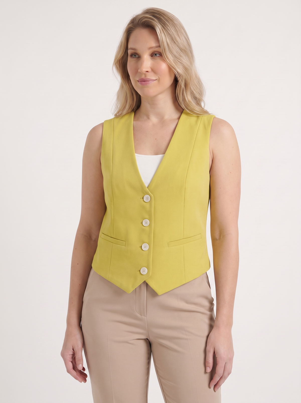 Harmonia Plaid Check V Neck Vest