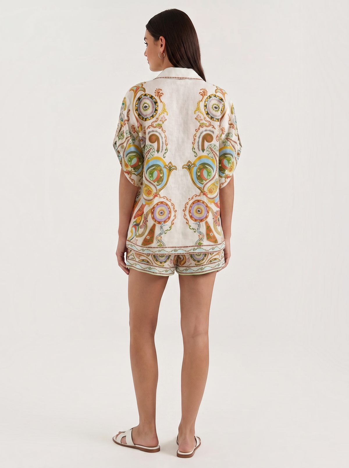 Brenda Paisley Oversized Shirt and Shorts Set