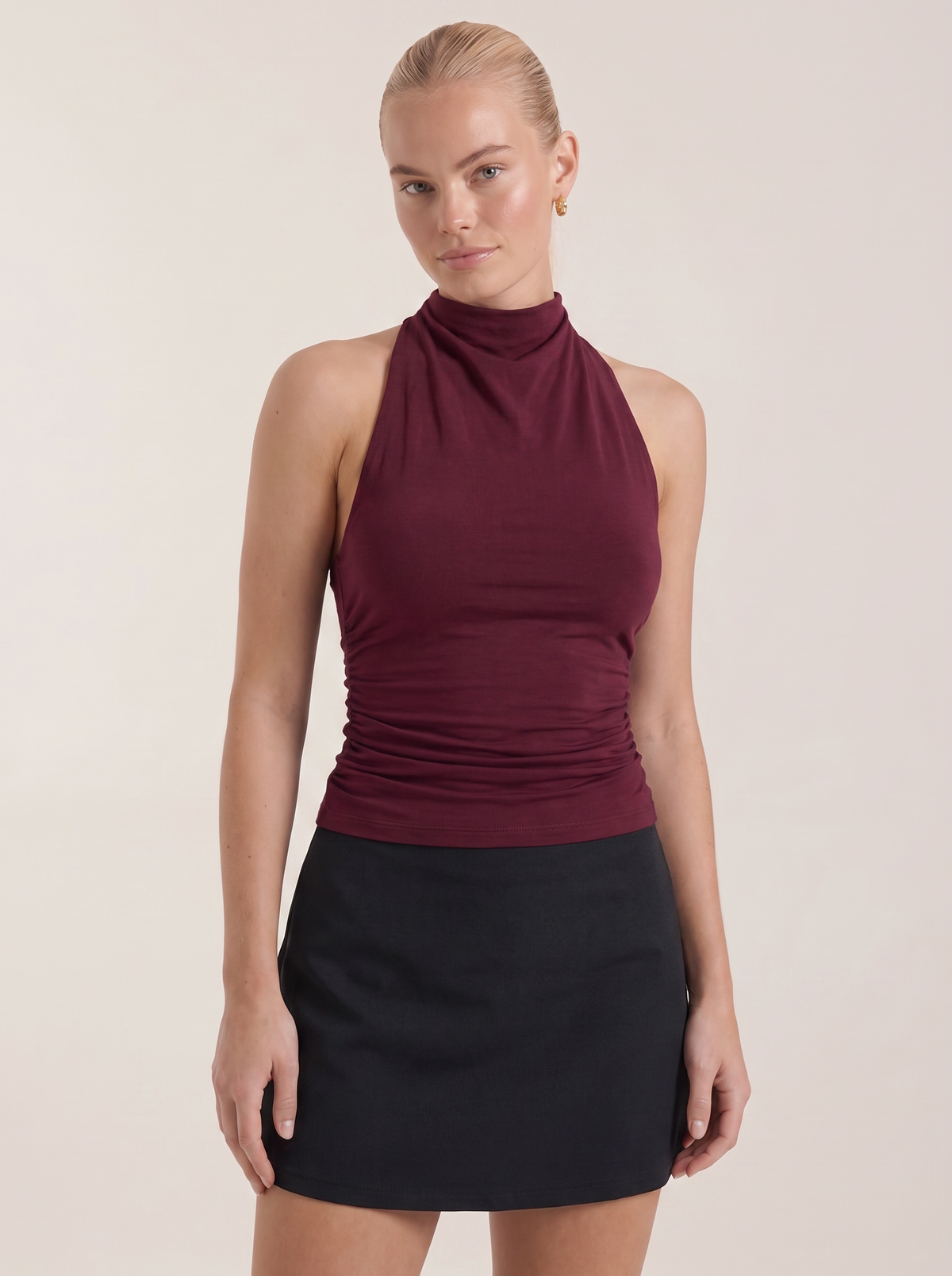 Eula Turtleneck Halter Open Back Top