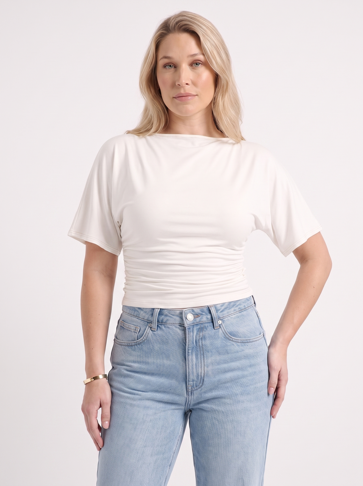 Deena Boat Neck Short Sleeve Top