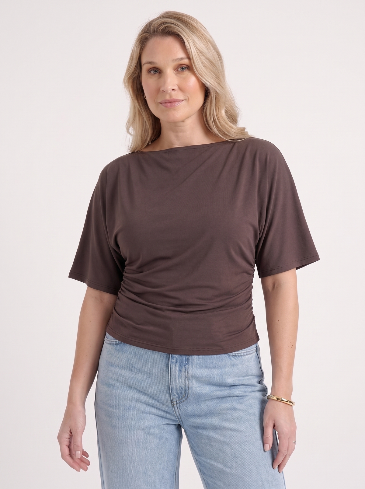 Deena Boat Neck Short Sleeve Top