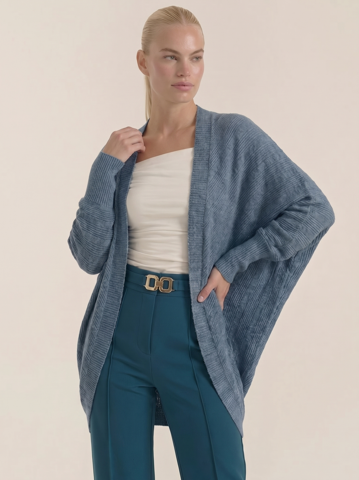 Cassandra Oversized Batwing Open Cardigan