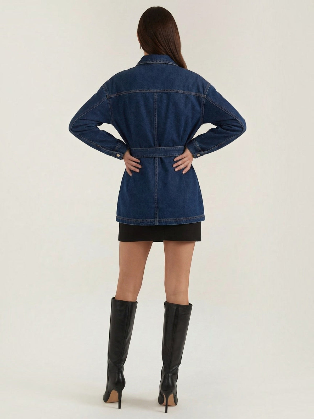 Alice Belted Oversized Denim Jacket