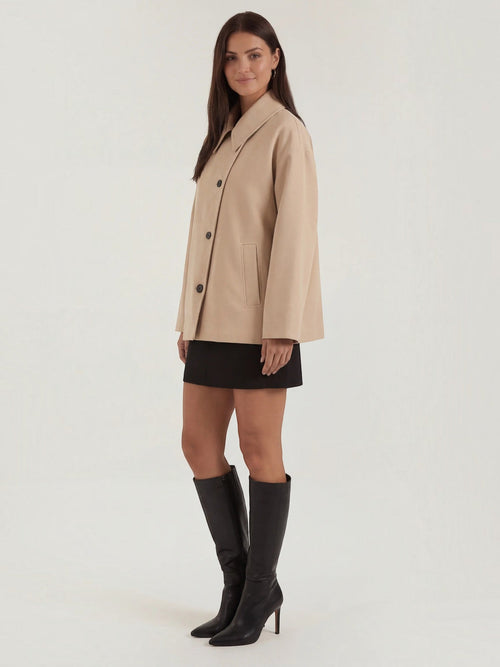 Amanda Button Front Short Coat
