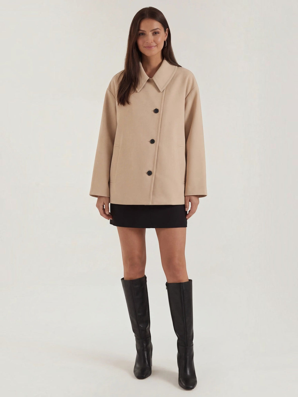 Amanda Button Front Short Coat