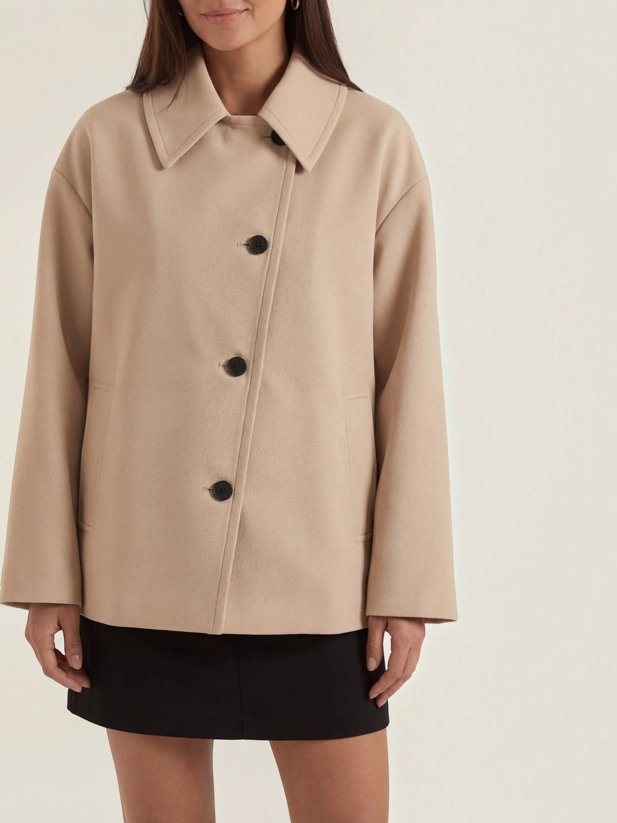 Amanda Button Front Short Coat