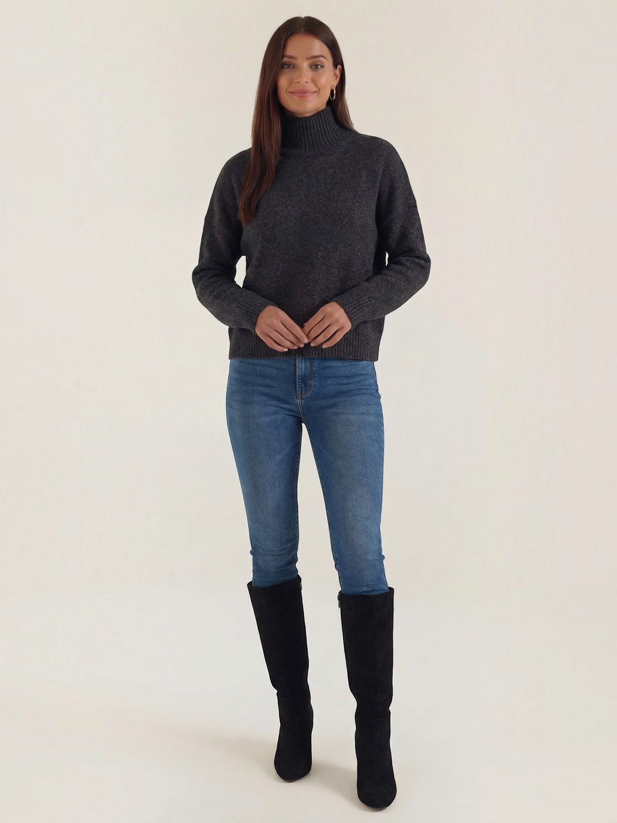 Andrea Fluffy Oversized Turtleneck Sweater