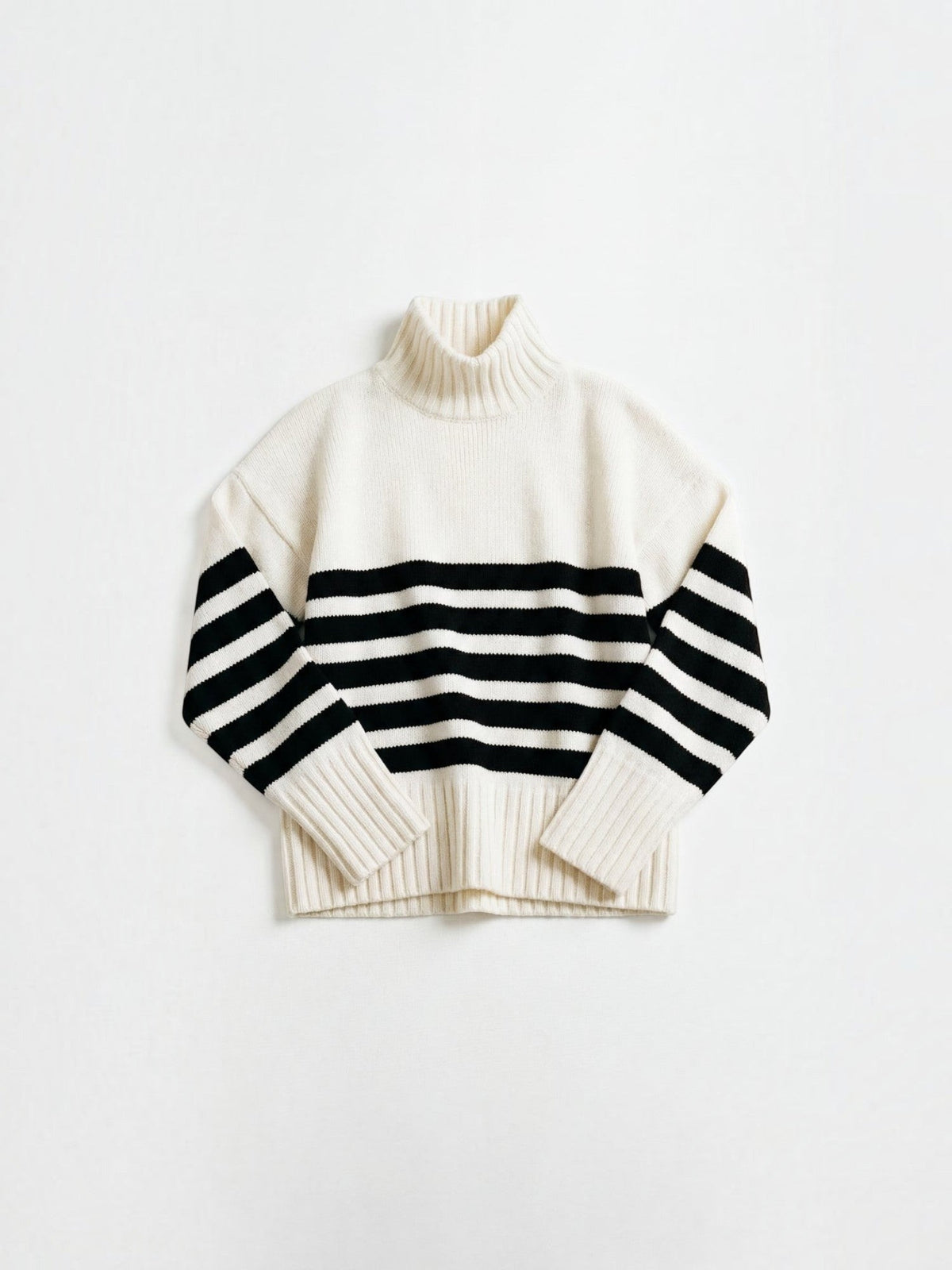 Angela Striped Oversized Turtleneck Sweater
