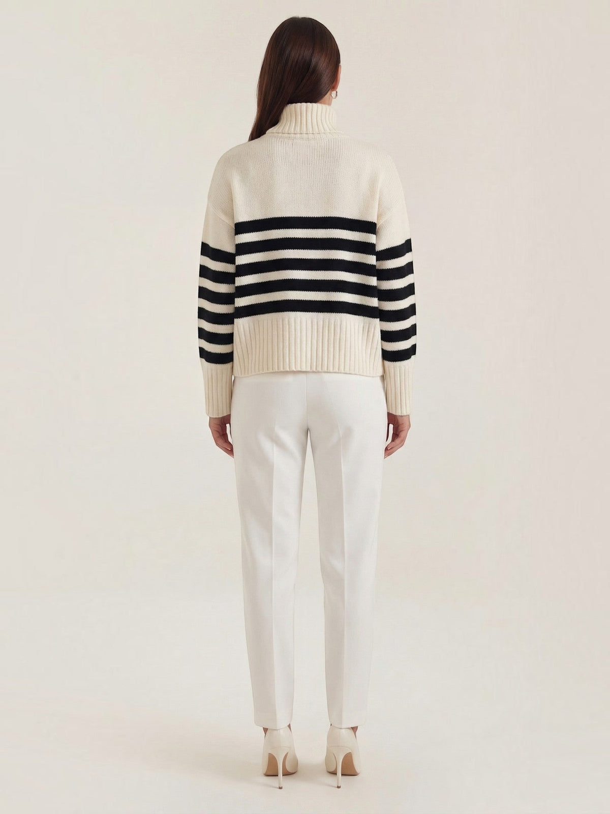 Angela Striped Oversized Turtleneck Sweater