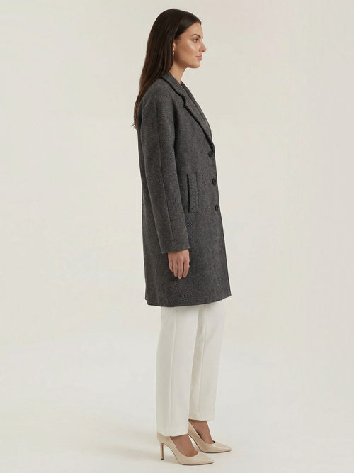 Ann Herringbone Oversized Coat