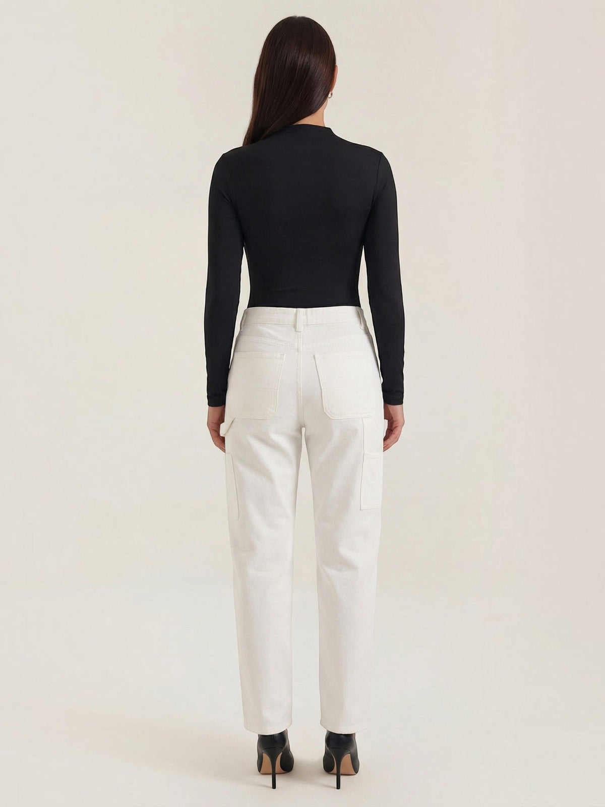 Audrey Draped Stand Collar Long Sleeve Top