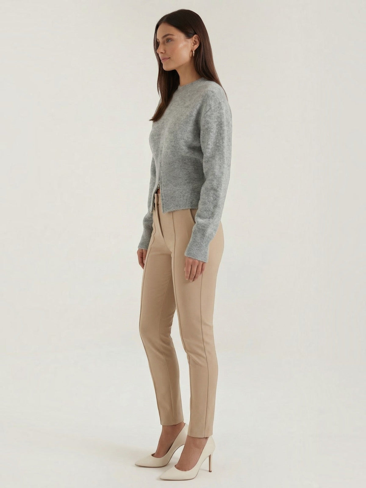 Beverly Fluffy Knit Half Zip Sweater