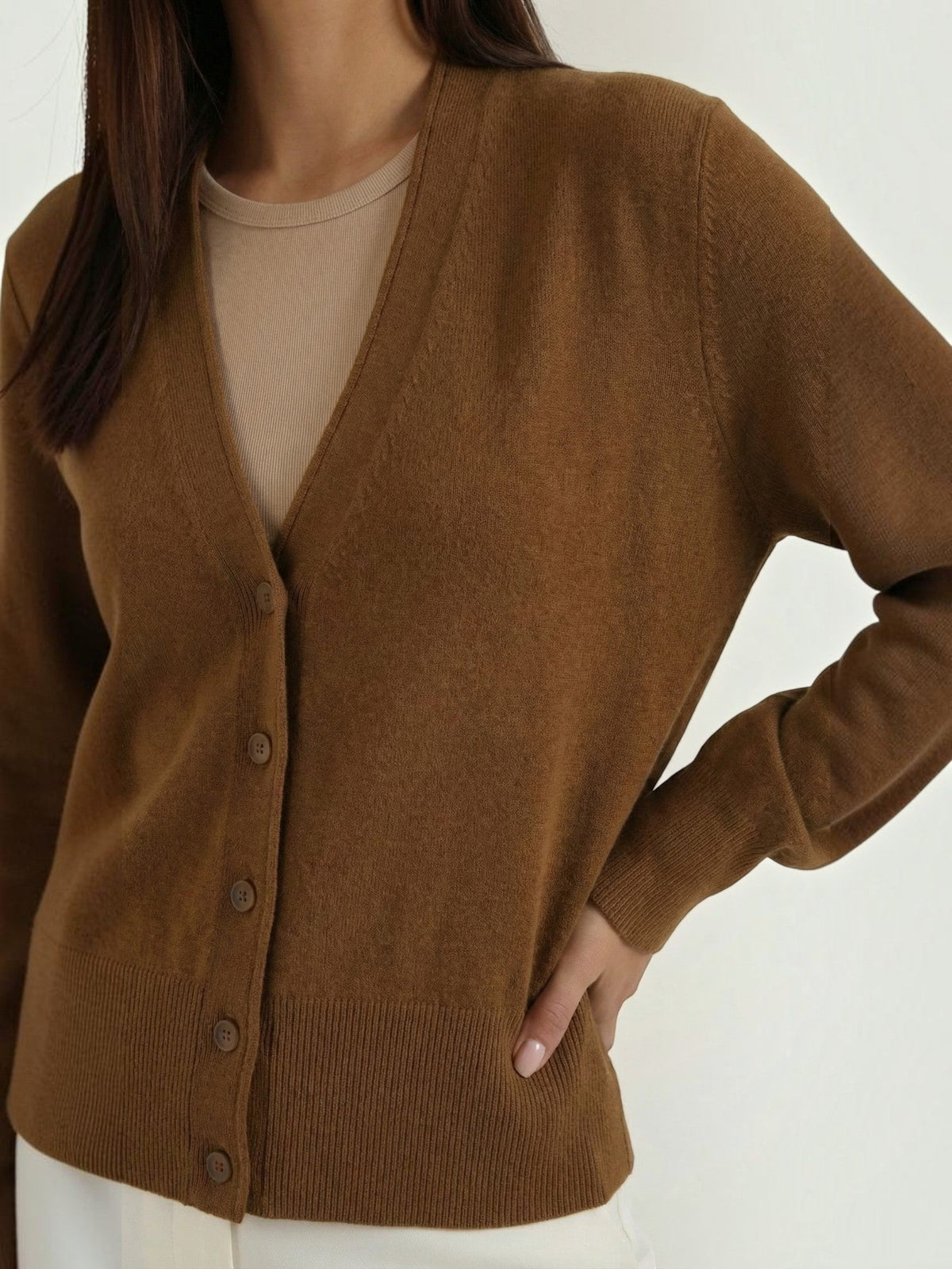 Bonnie Deep V Neck Button Cardigan