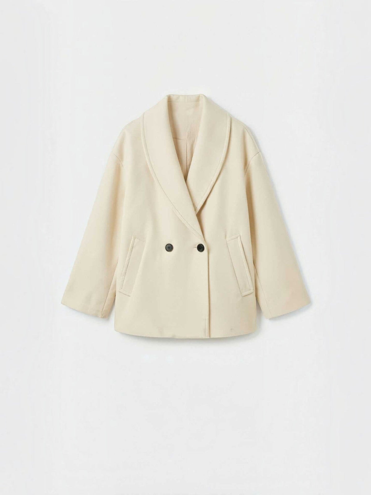 Carolyn Shawl Lapel Double Breasted Short Coat