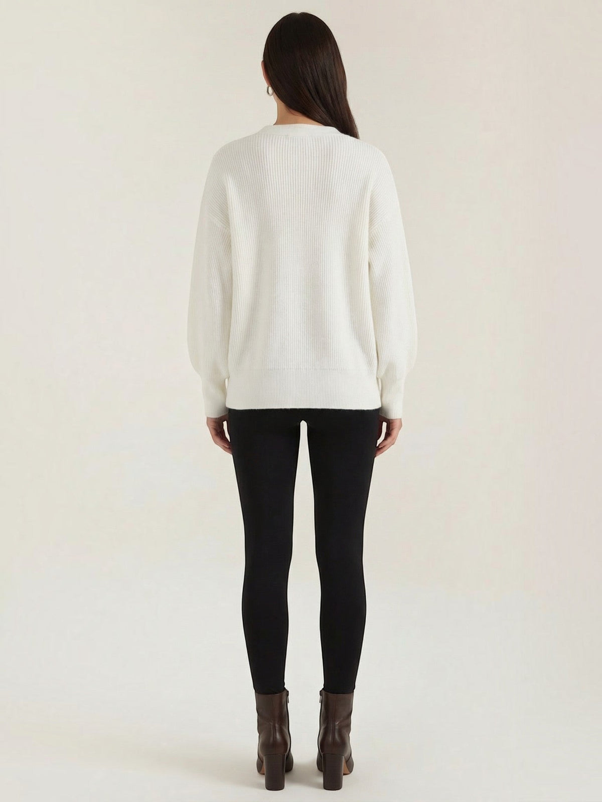 Cindy Balloon Sleeve Pearl Button Cardigan