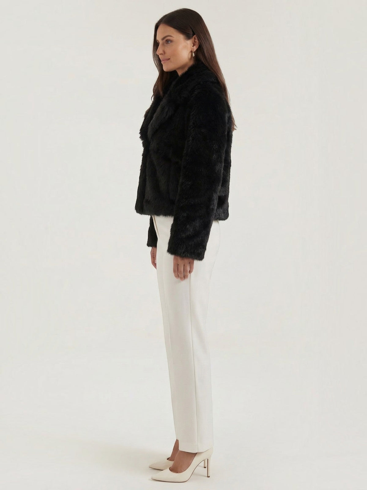 Debra Black Faux Fur Jacket