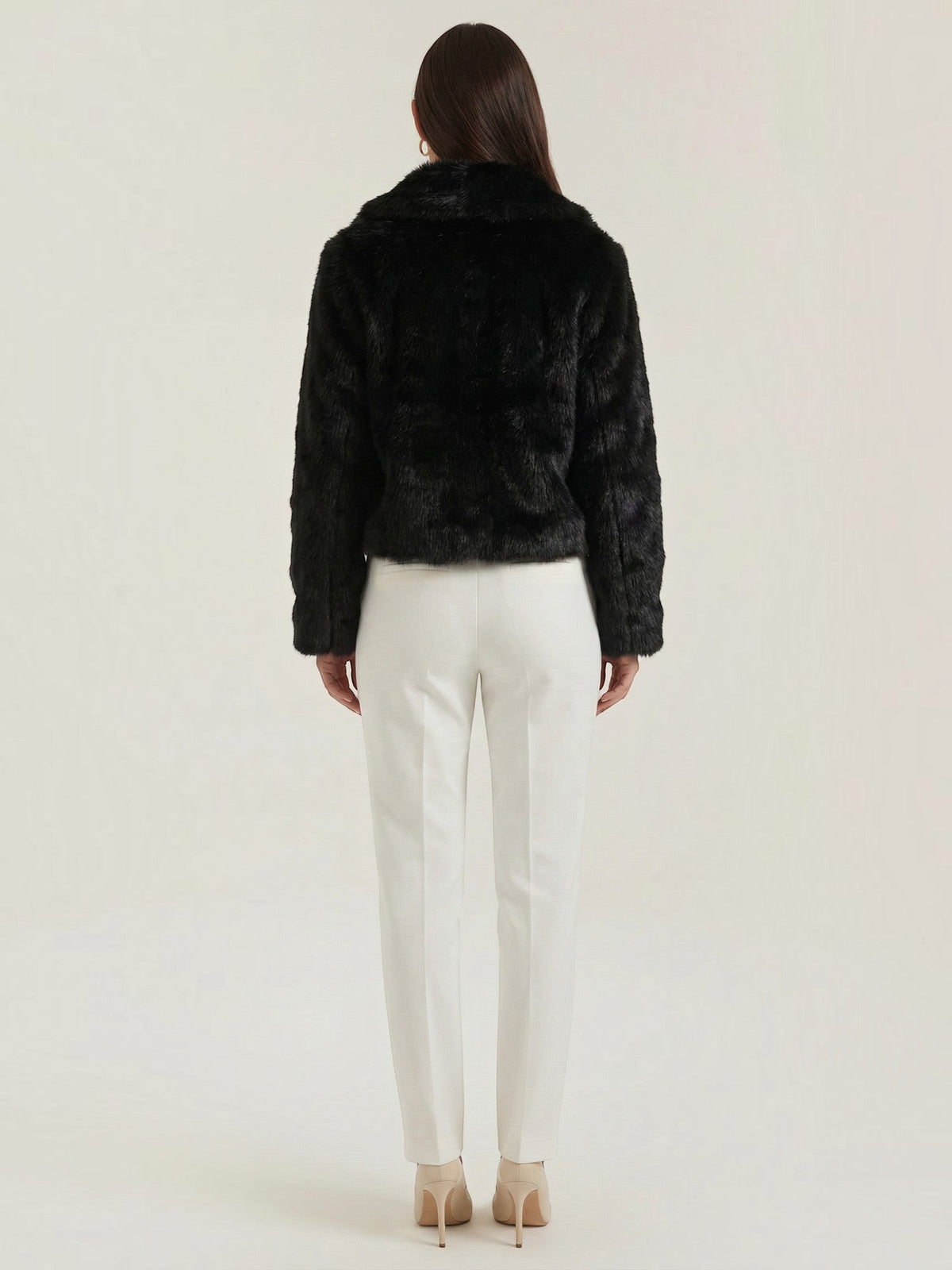 Debra Black Faux Fur Jacket