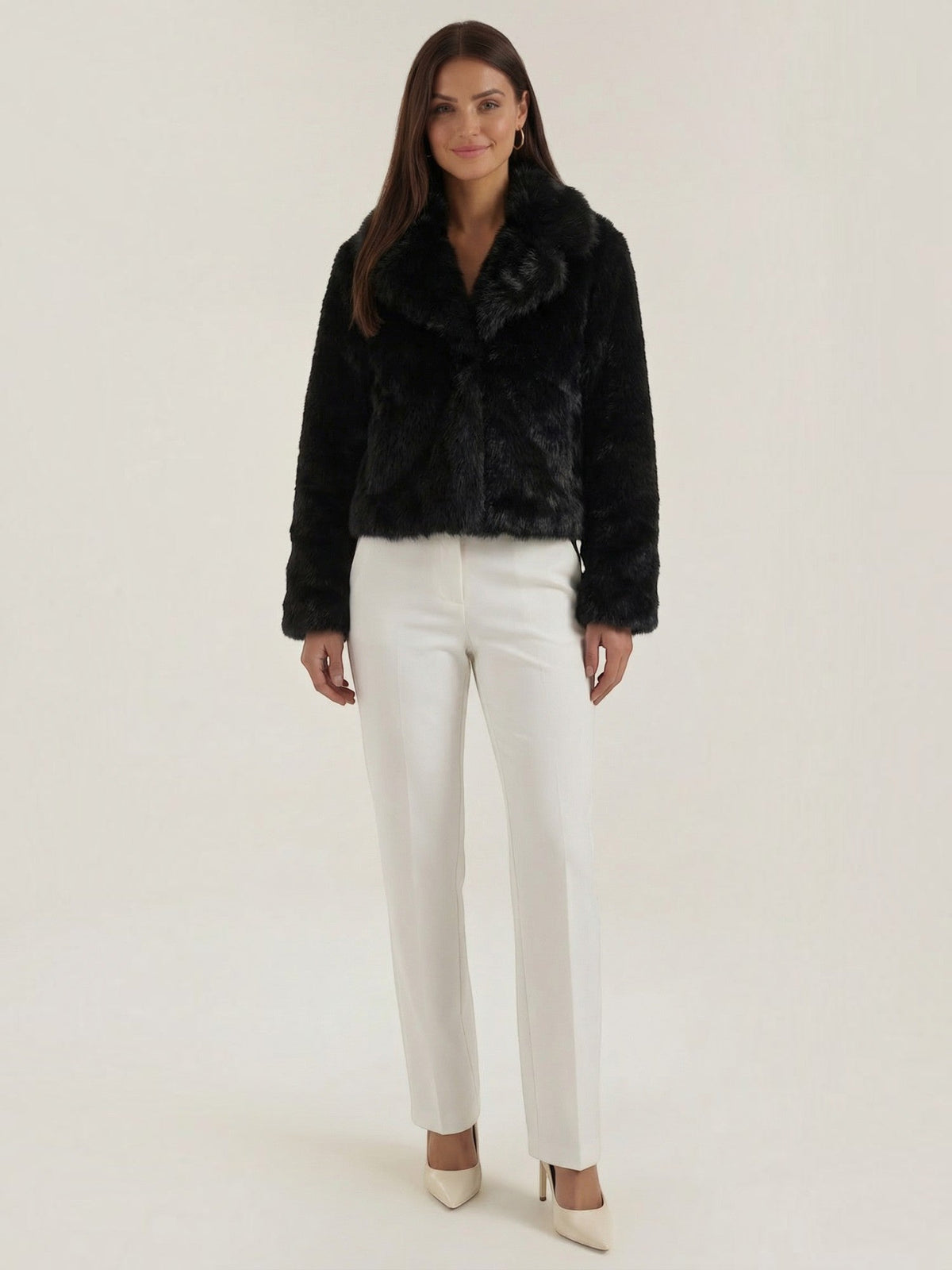 Debra Black Faux Fur Jacket