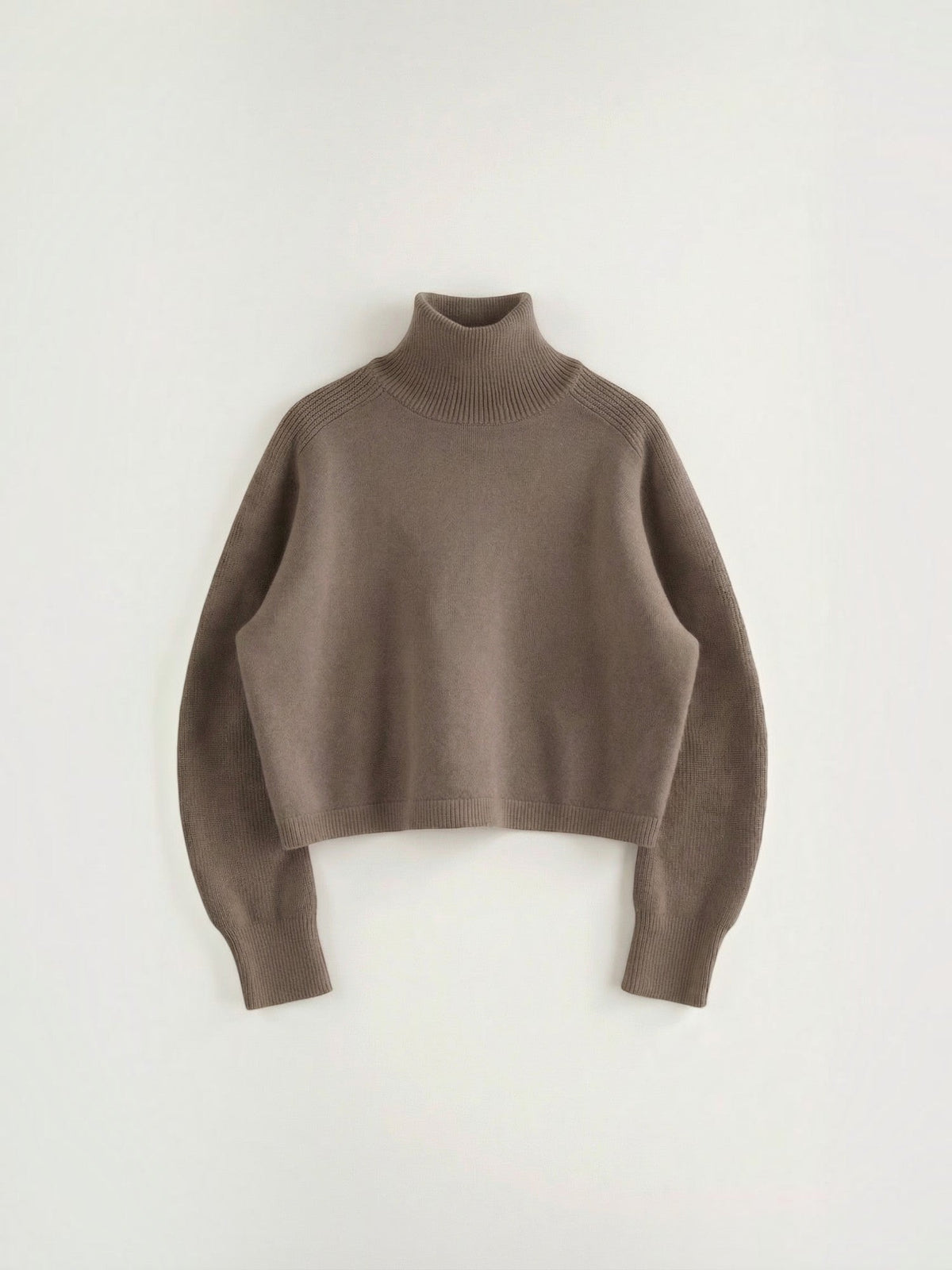 Denise Cropped Balloon Sleeve Turtleneck Sweater