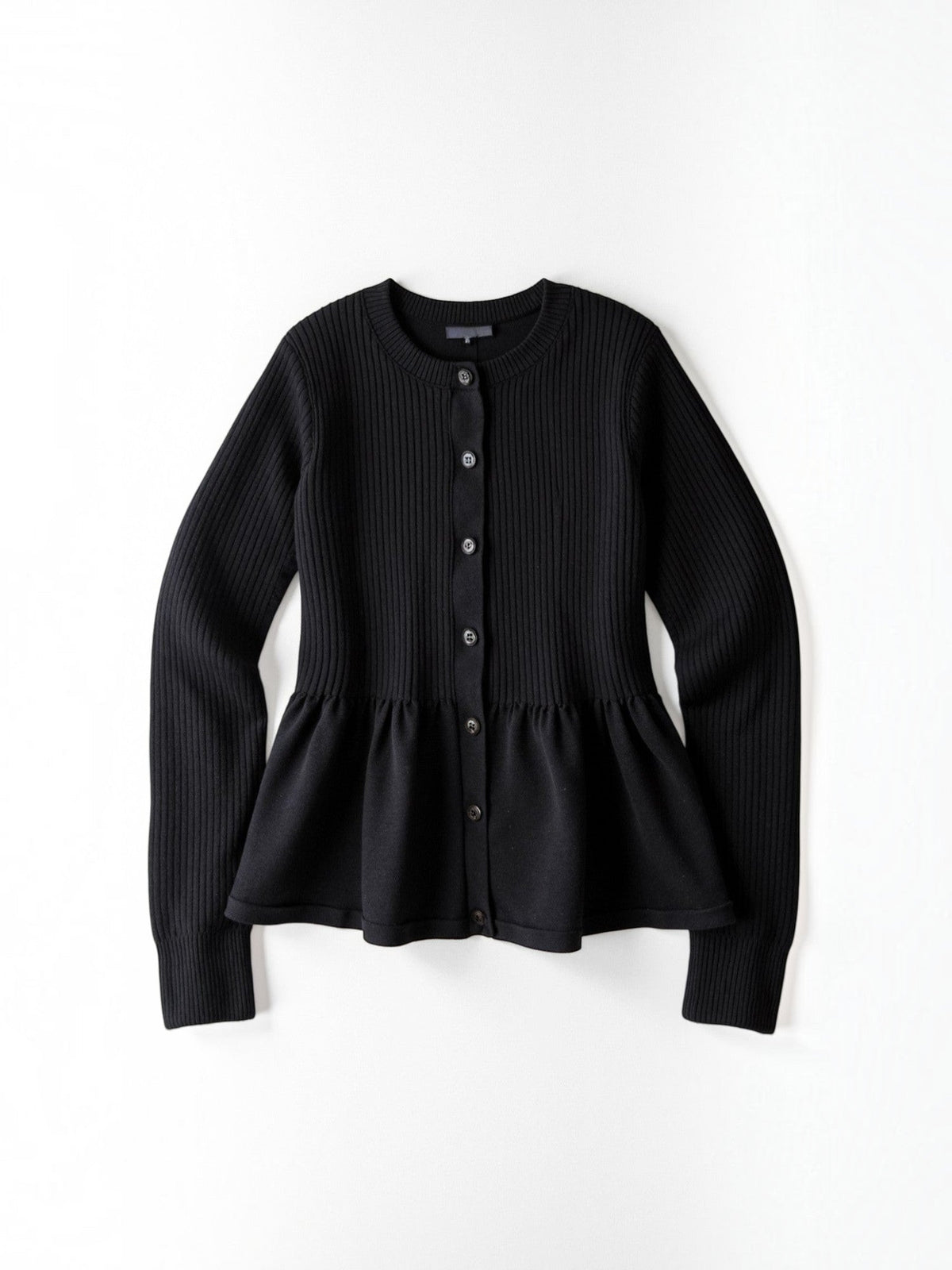 Diana Peplum Ribbed Knit Cardigan