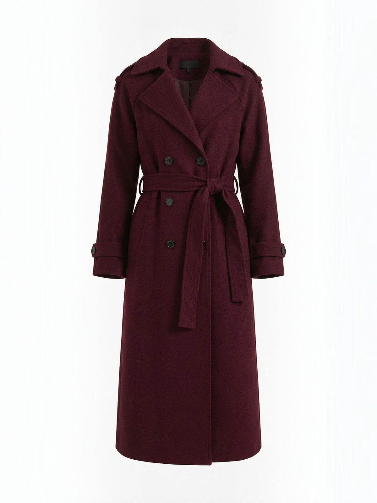 Dolores Wool Look Belted Trench Coat
