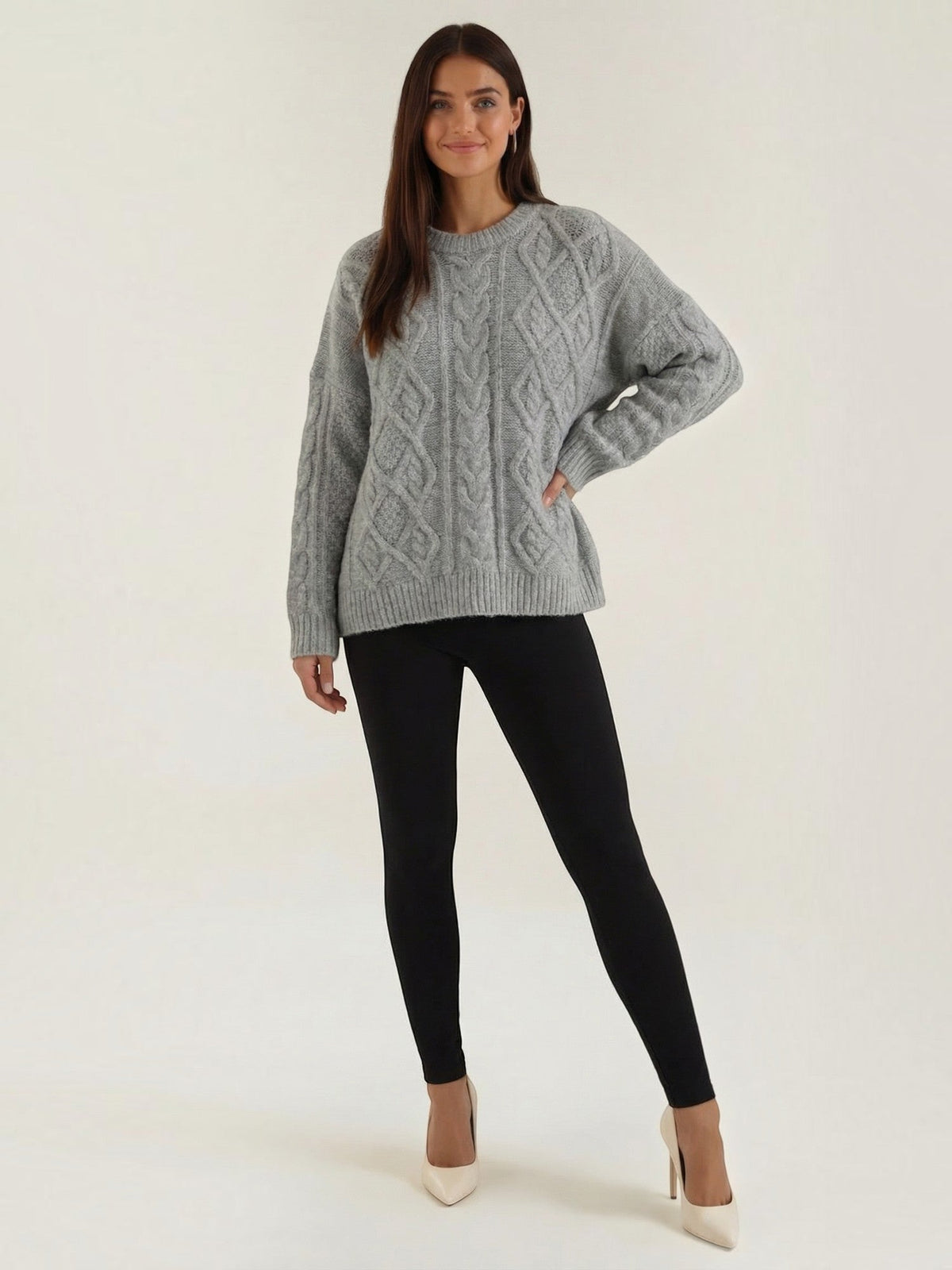 Edna Cable Knit Oversized Sweater