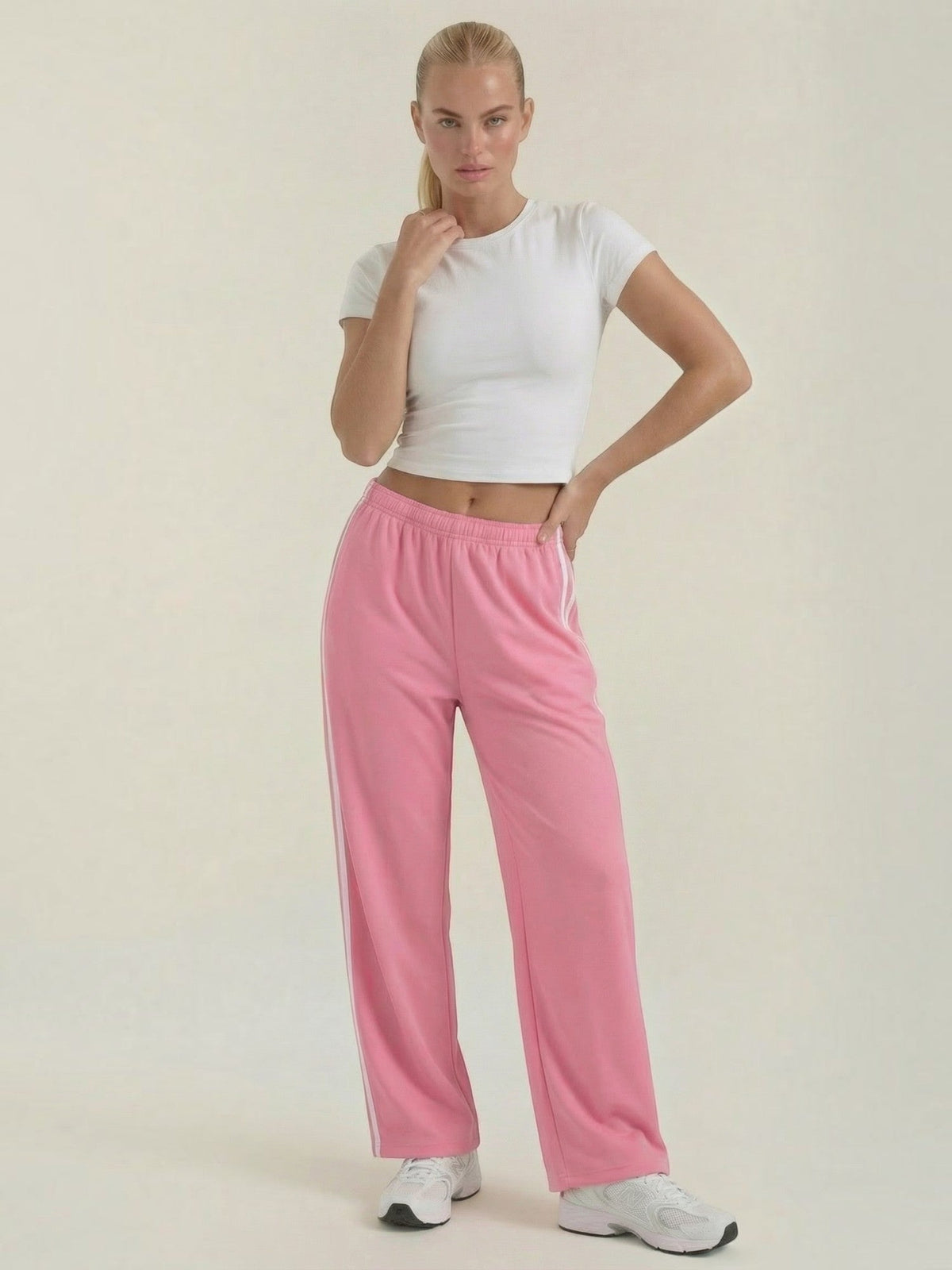 Eileen Side Stripe Wide Leg Joggers