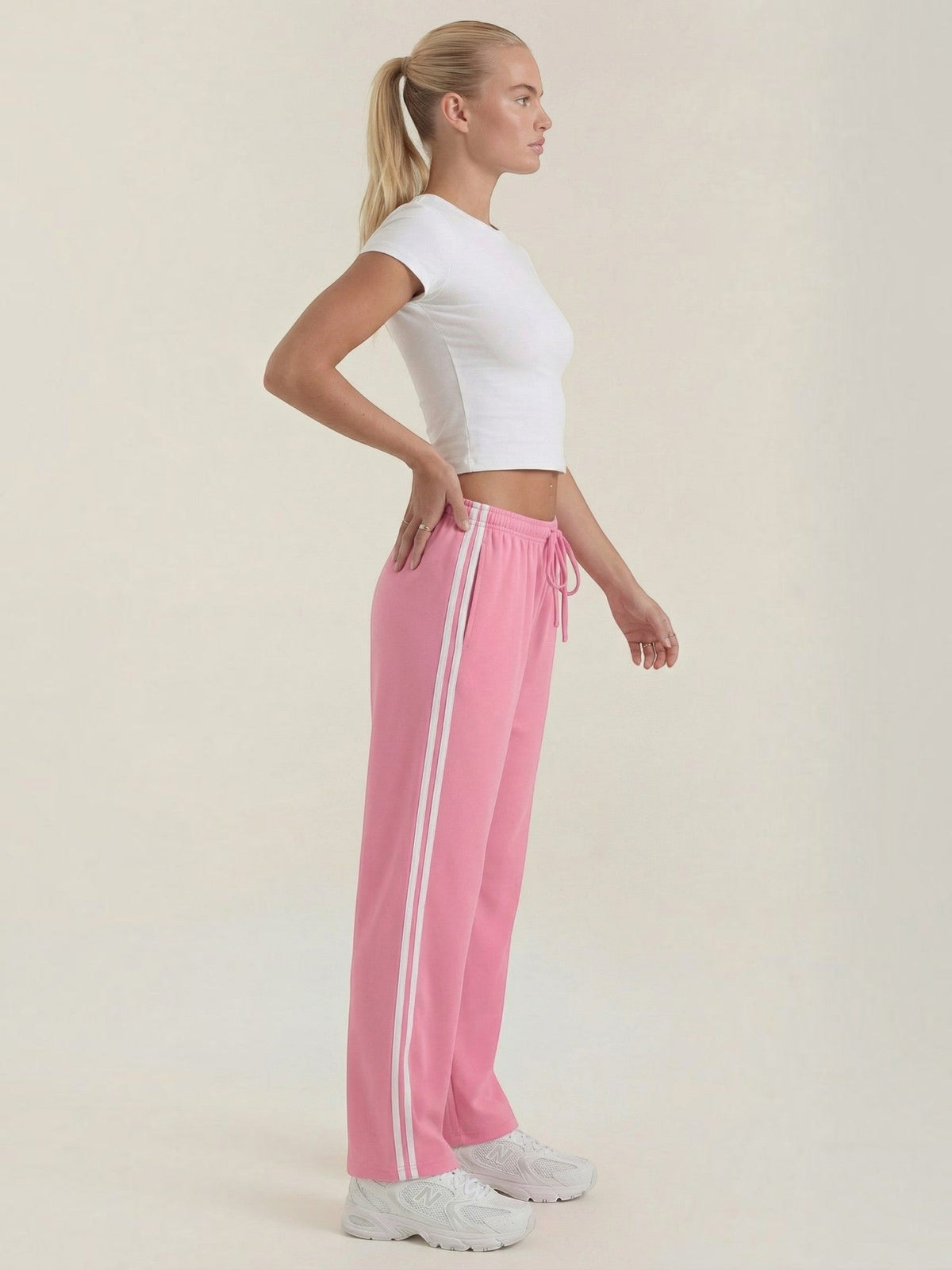 Eileen Side Stripe Wide Leg Joggers