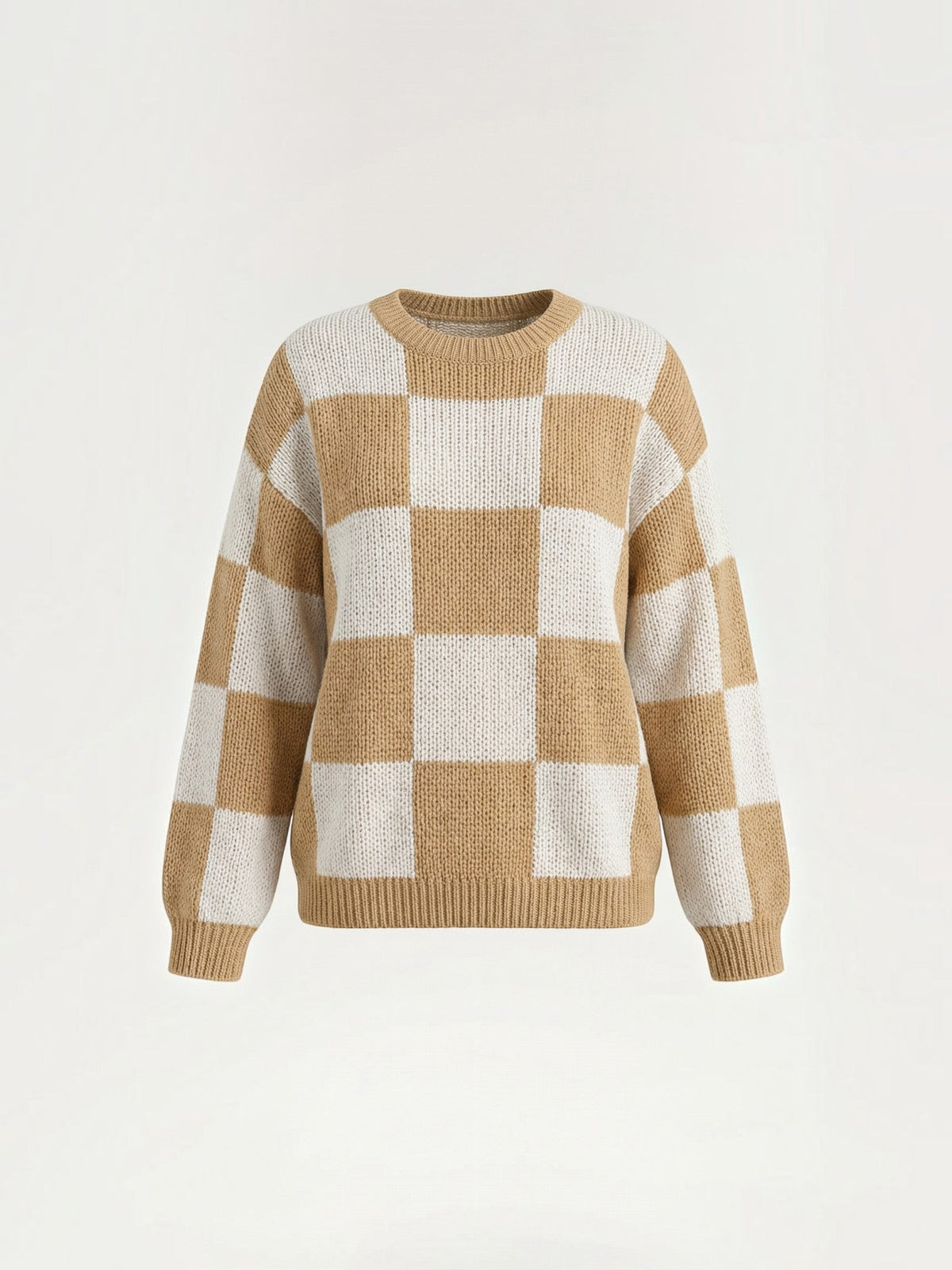 Emma Checkerboard Oversized Knit Sweater