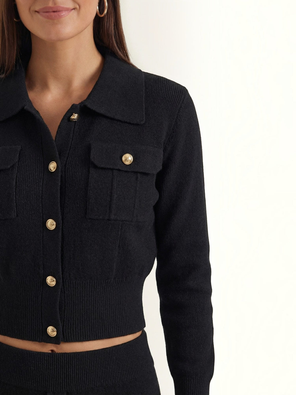Evelyn Polo Collar Knit Jacket and Maxi Skirt Set