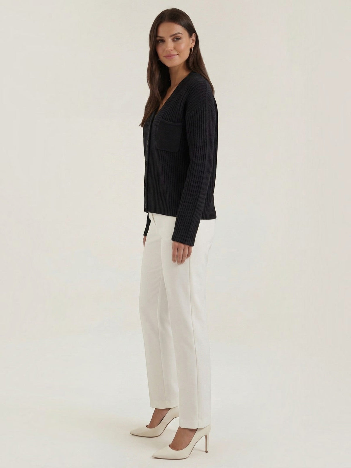 Frances Wide Rib Oversized Cardigan with Pocket