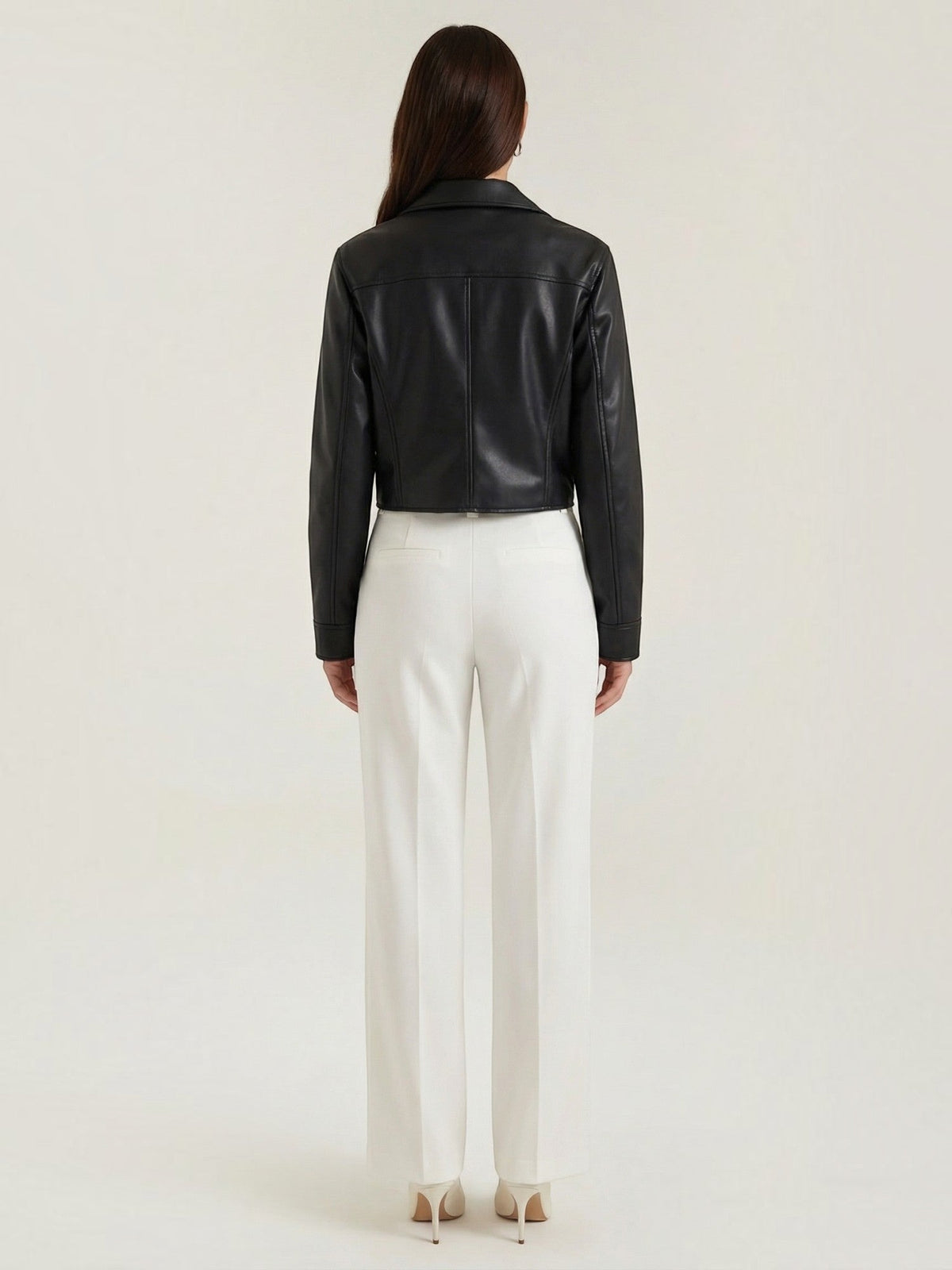 Heather Gold Button Faux Leather Jacket