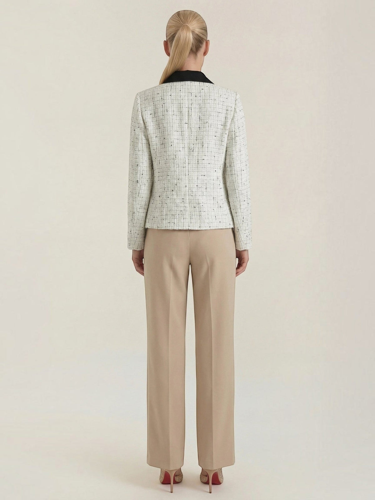 Heidi Contrast Collar Tweed Jacket