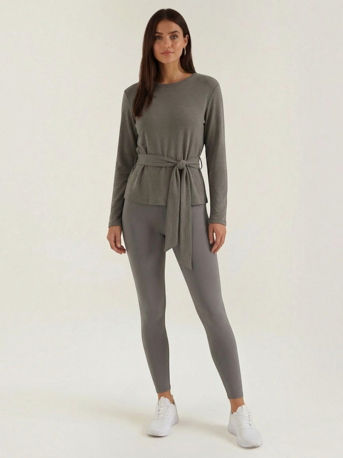 Holly Long Sleeve Top with Tie Belt
