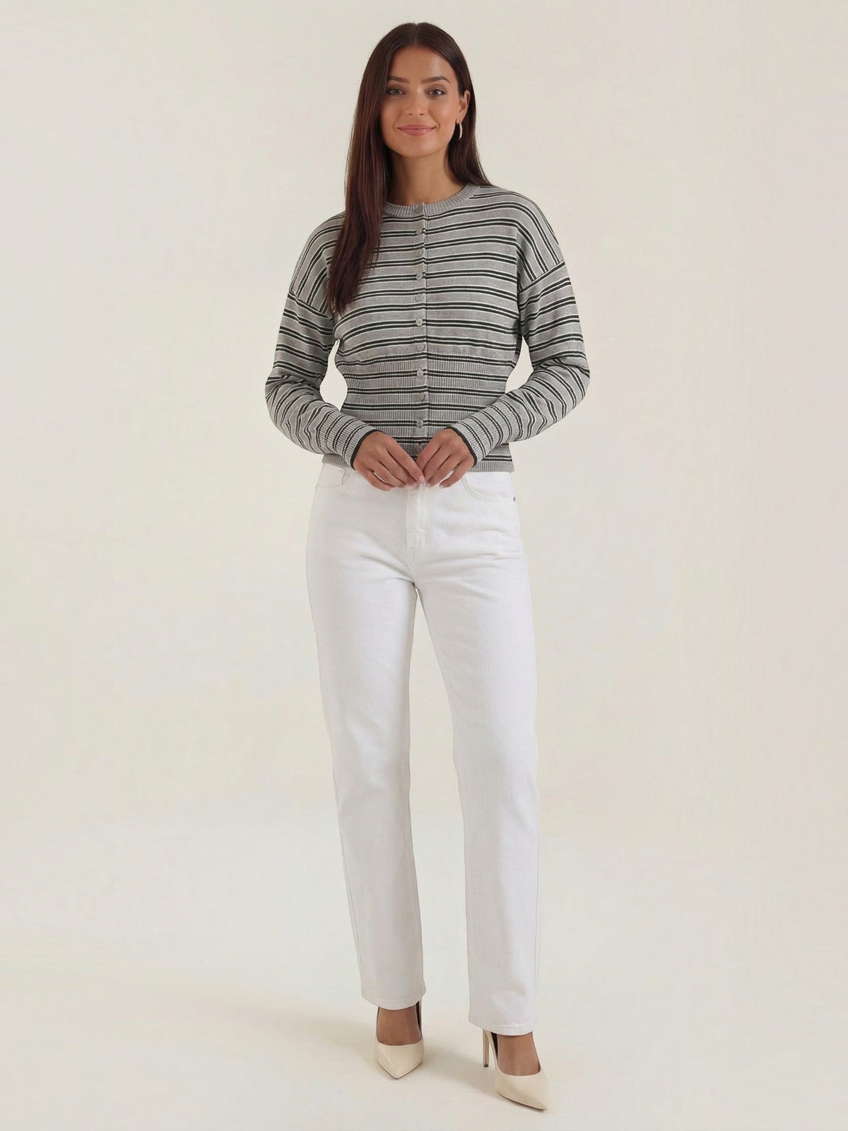 Ida Striped Knit Cardigan