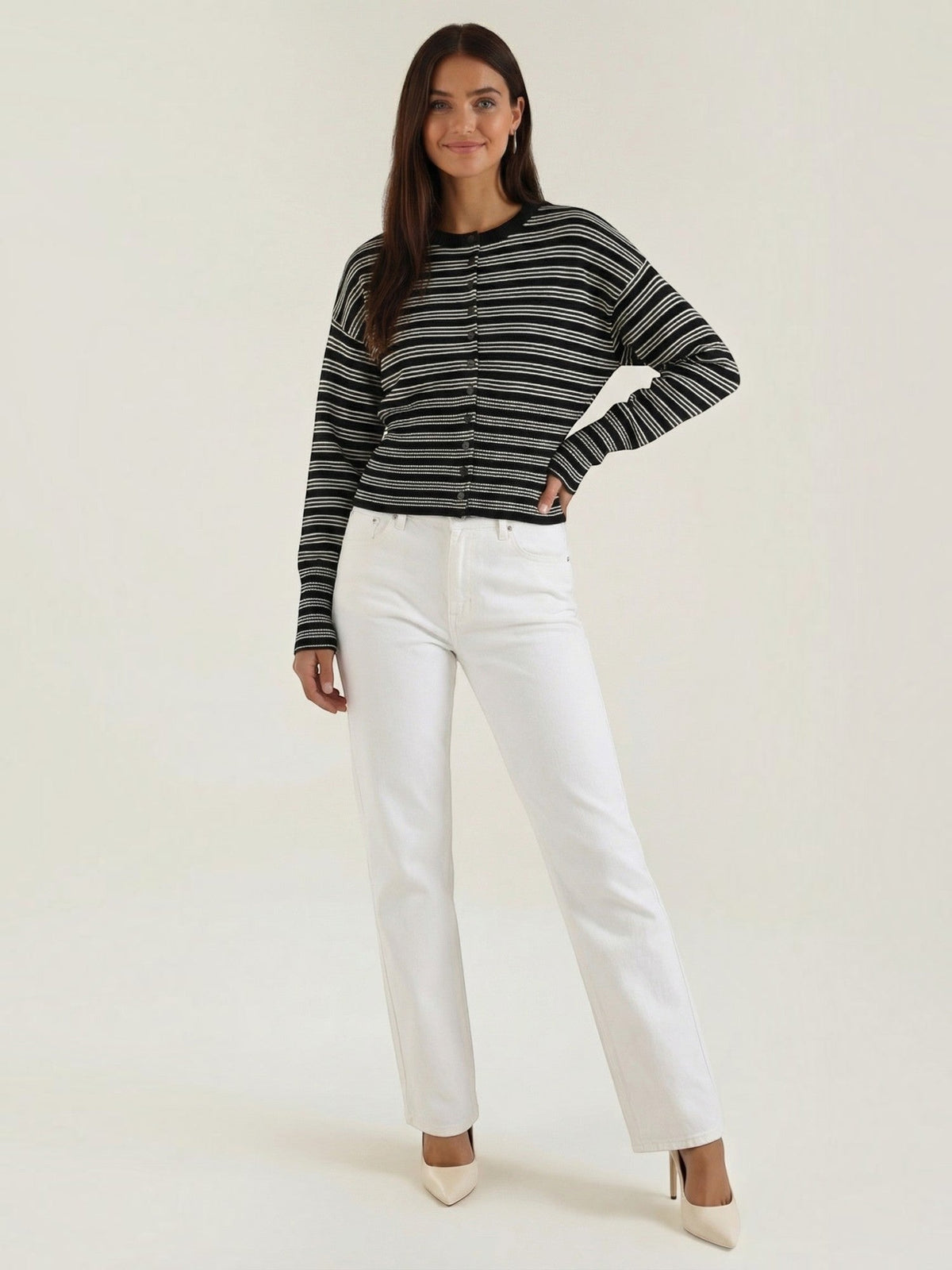 Ida Striped Knit Cardigan