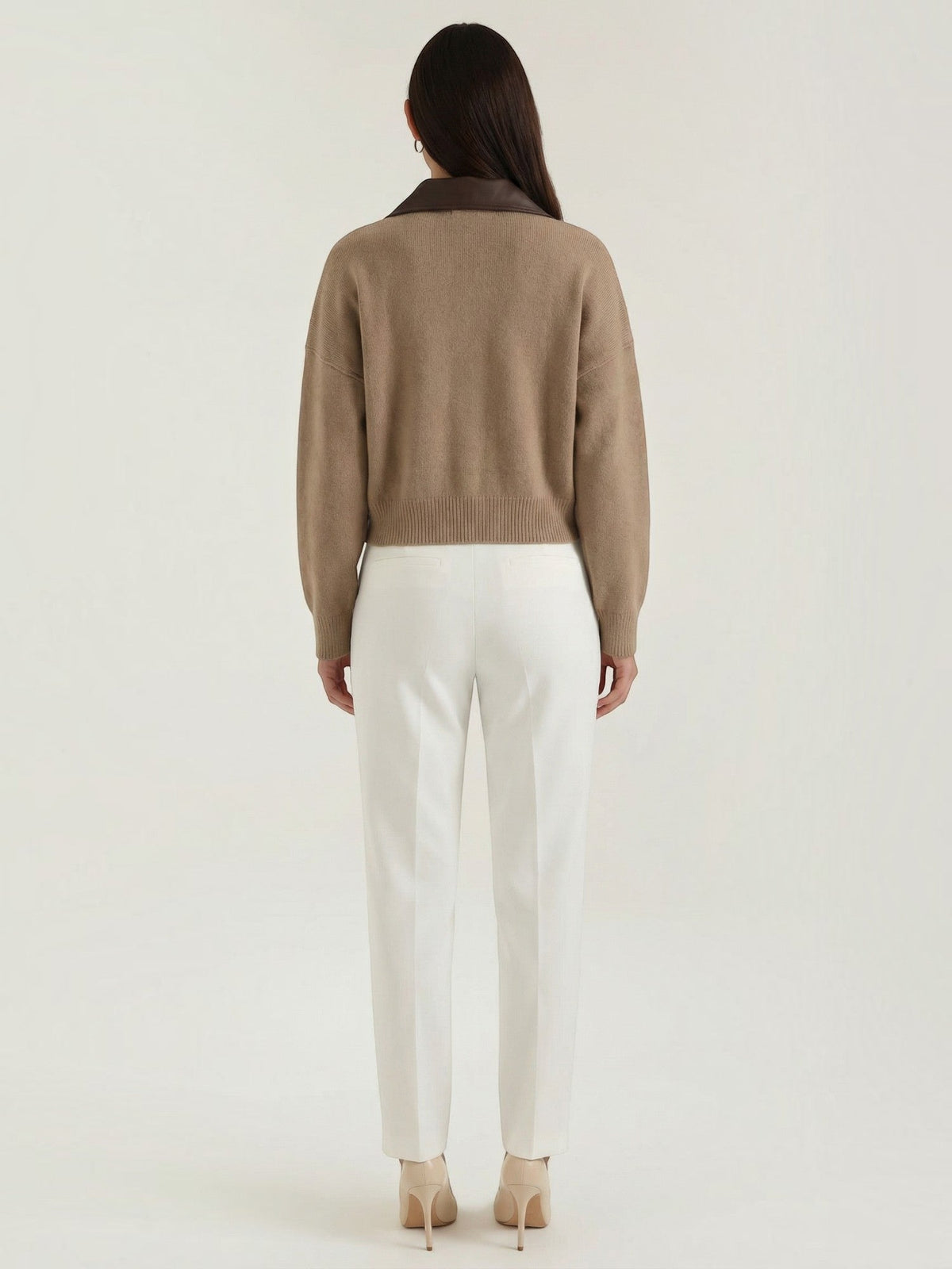 Irene Contrast Collar Oversized Cardigan